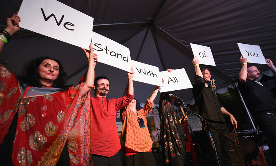 AUSTIN, TX - MARCH 17:  A view of the audience at ContraBanned #MusicUnites during 2017 SXSW Conference and Festivals at Palm Door on March 17, 2017 in Austin, Texas.  (Photo by Katrina Barber/Getty Images for SXSW)