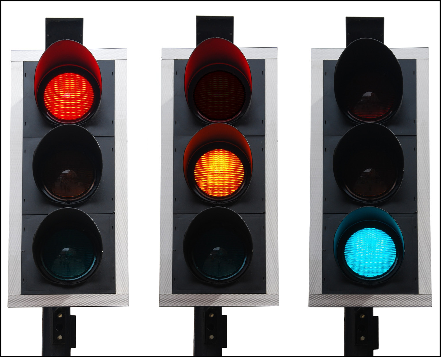 set of british traffic lights isolated on white background set of british traffic lights isolated on white background